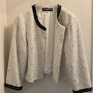 Karl Lagerfeld Women's White Boucle Jacket